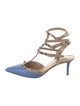 Valentino Rockstud Accents Leather T-Strap Pumps