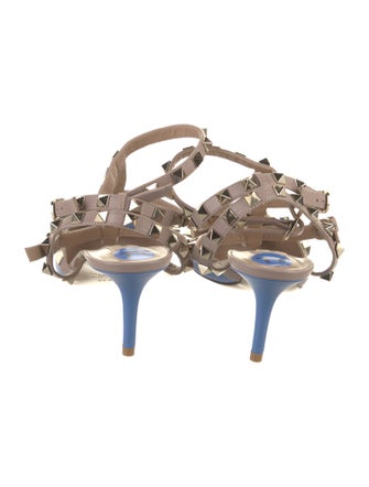 Valentino Rockstud Accents Leather T-Strap Pumps