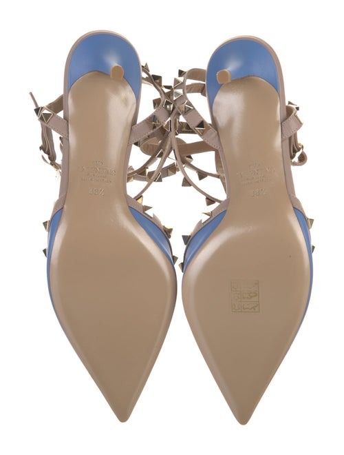 Valentino Rockstud Accents Leather T-Strap Pumps