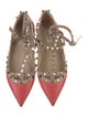 Valentino Rockstud Accents Leather Ballet Flats