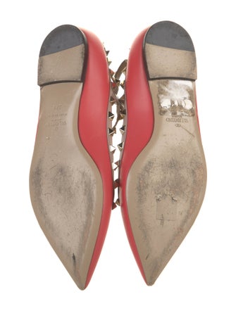 Valentino Rockstud Accents Leather Ballet Flats