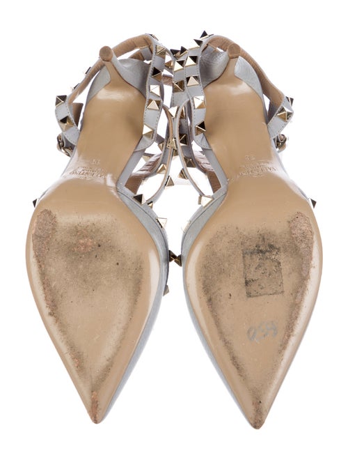 Valentino Rockstud Accents Leather T-Strap Pumps