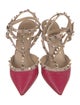Valentino Rockstud Accents Leather T-Strap Pumps