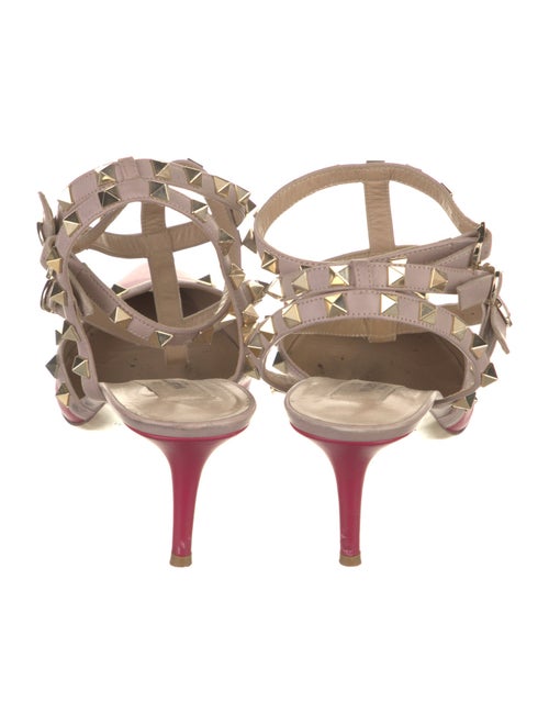 Valentino Rockstud Accents Leather T-Strap Pumps
