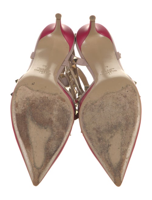 Valentino Rockstud Accents Leather T-Strap Pumps