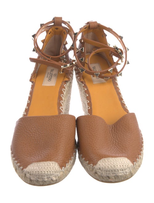 Valentino Rockstud Accents Leather Espadrilles