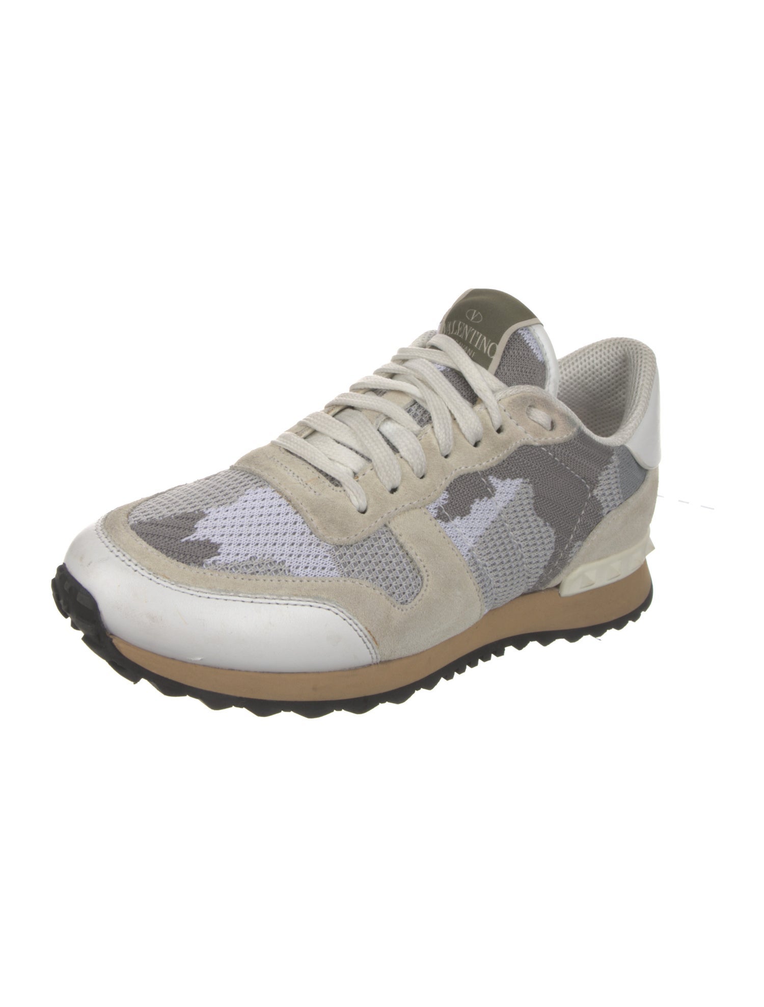 Valentino Rockstud Accents Mesh Athletic Sneakers