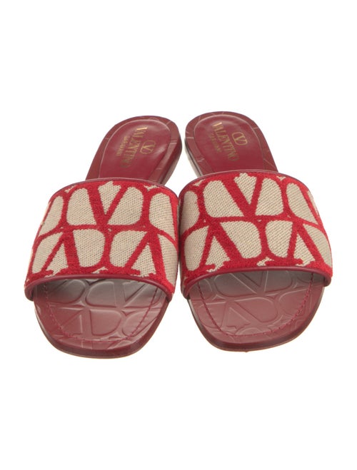 Valentino Leather Printed Slides