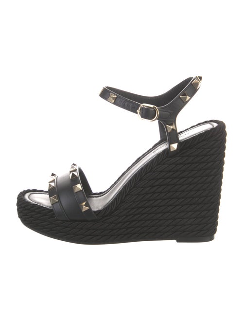 Valentino Rockstud Accents Leather Espadrilles