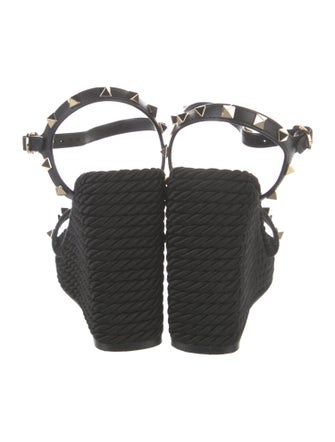 Valentino Rockstud Accents Leather Espadrilles