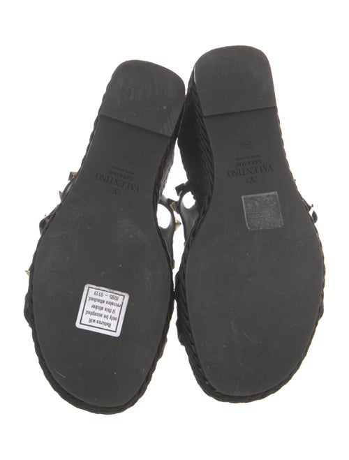 Valentino Rockstud Accents Leather Espadrilles