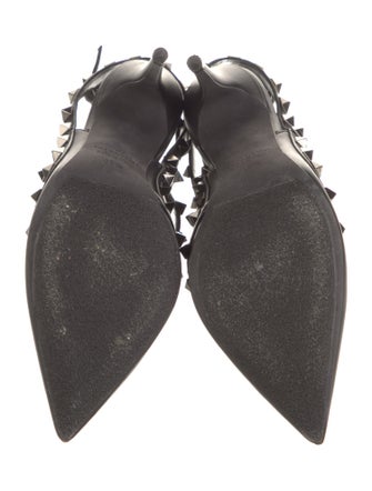 Valentino Rockstud Accents Leather T-Strap Pumps