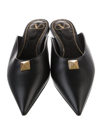Valentino Rockstud Accents Leather Mules