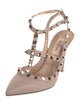Valentino Rockstud Accents Leather T-Strap Pumps