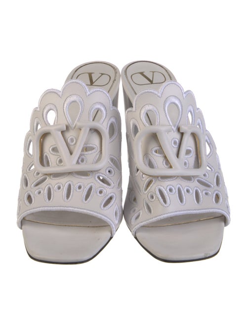 Valentino Leather Lasercut Accents Slides