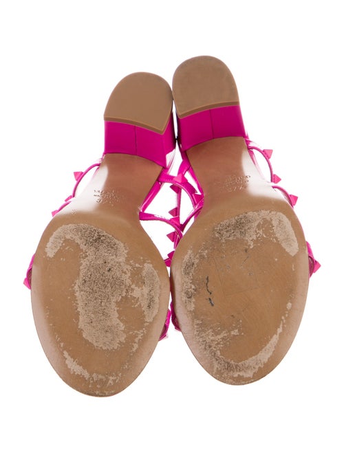 Valentino Rockstud Accents Patent Leather Slides