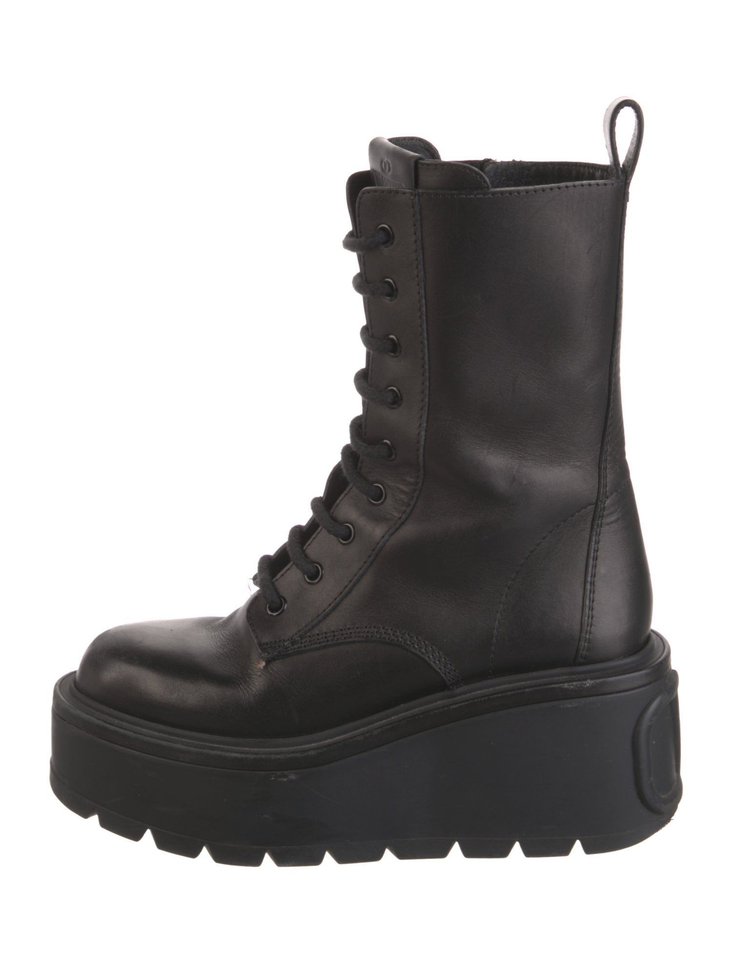 Valentino Leather Combat Boots
