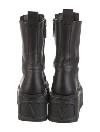 Valentino Leather Combat Boots