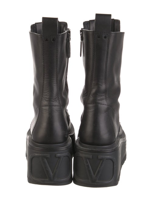Valentino Leather Combat Boots