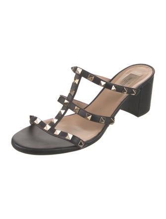 Valentino Rockstud Accents Leather Gladiator Sandals