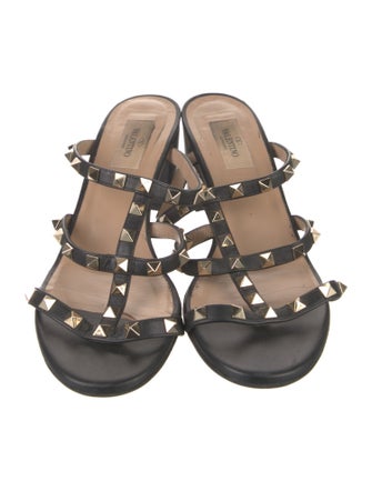 Valentino Rockstud Accents Leather Gladiator Sandals