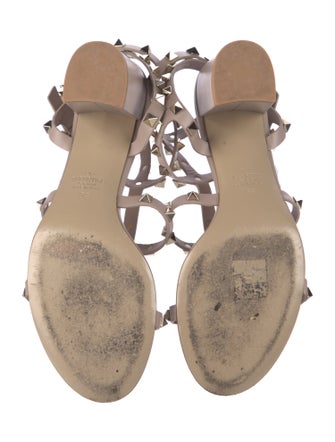 Valentino Rockstud Accents Leather Gladiator Sandals
