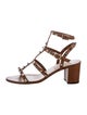 Valentino Rockstud Accents Leather Gladiator Sandals