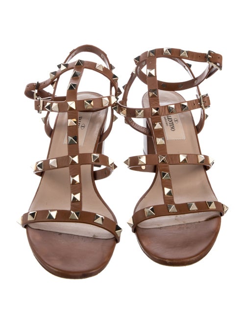 Valentino Rockstud Accents Leather Gladiator Sandals