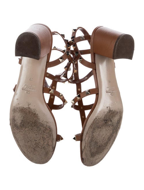 Valentino Rockstud Accents Leather Gladiator Sandals