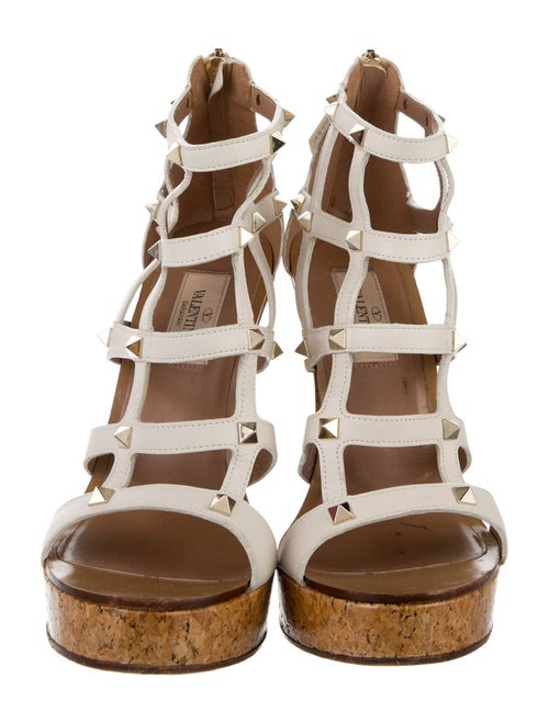 Valentino Rockstud Accents Leather Gladiator Sandals