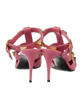 Valentino Rockstud Accents Leather T-Strap Pumps