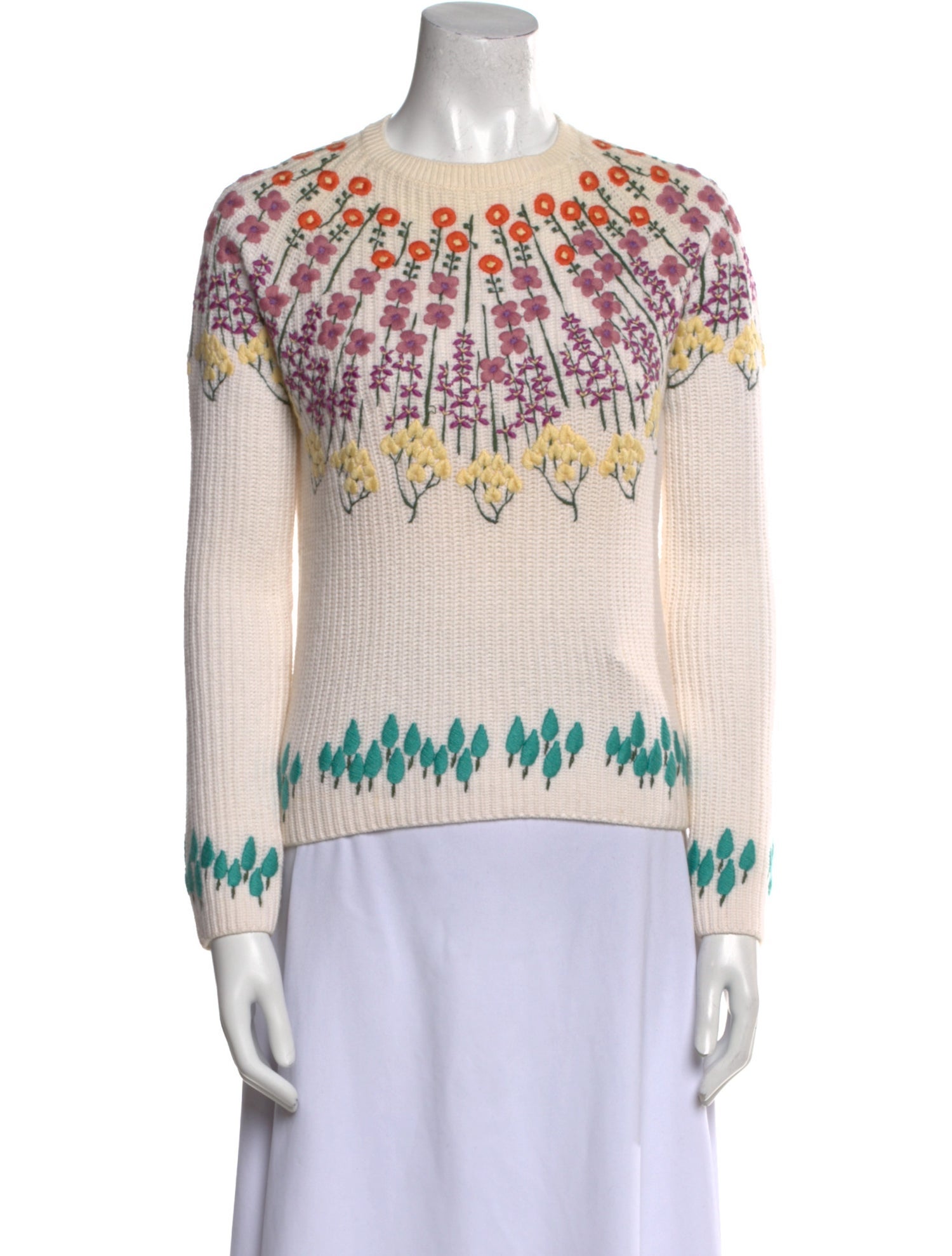 Valentino Virgin Wool Printed Sweater