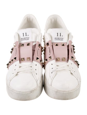 Valentino Rockstud Accents Leather Chunky Sneakers
