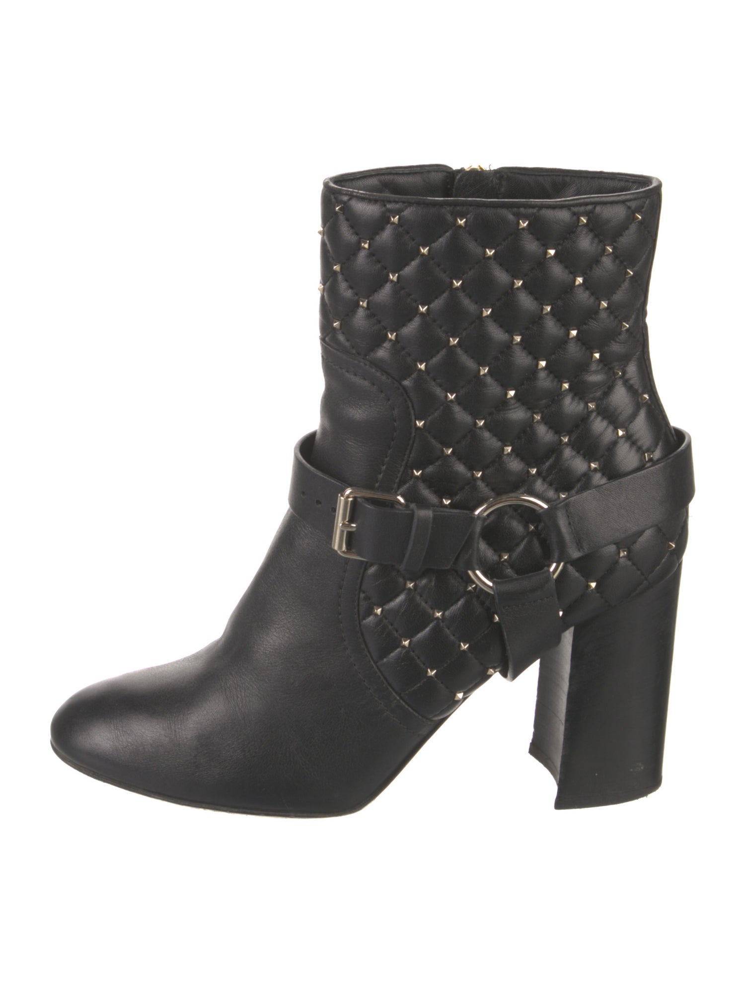 Valentino Quilted Pattern Leather Boots