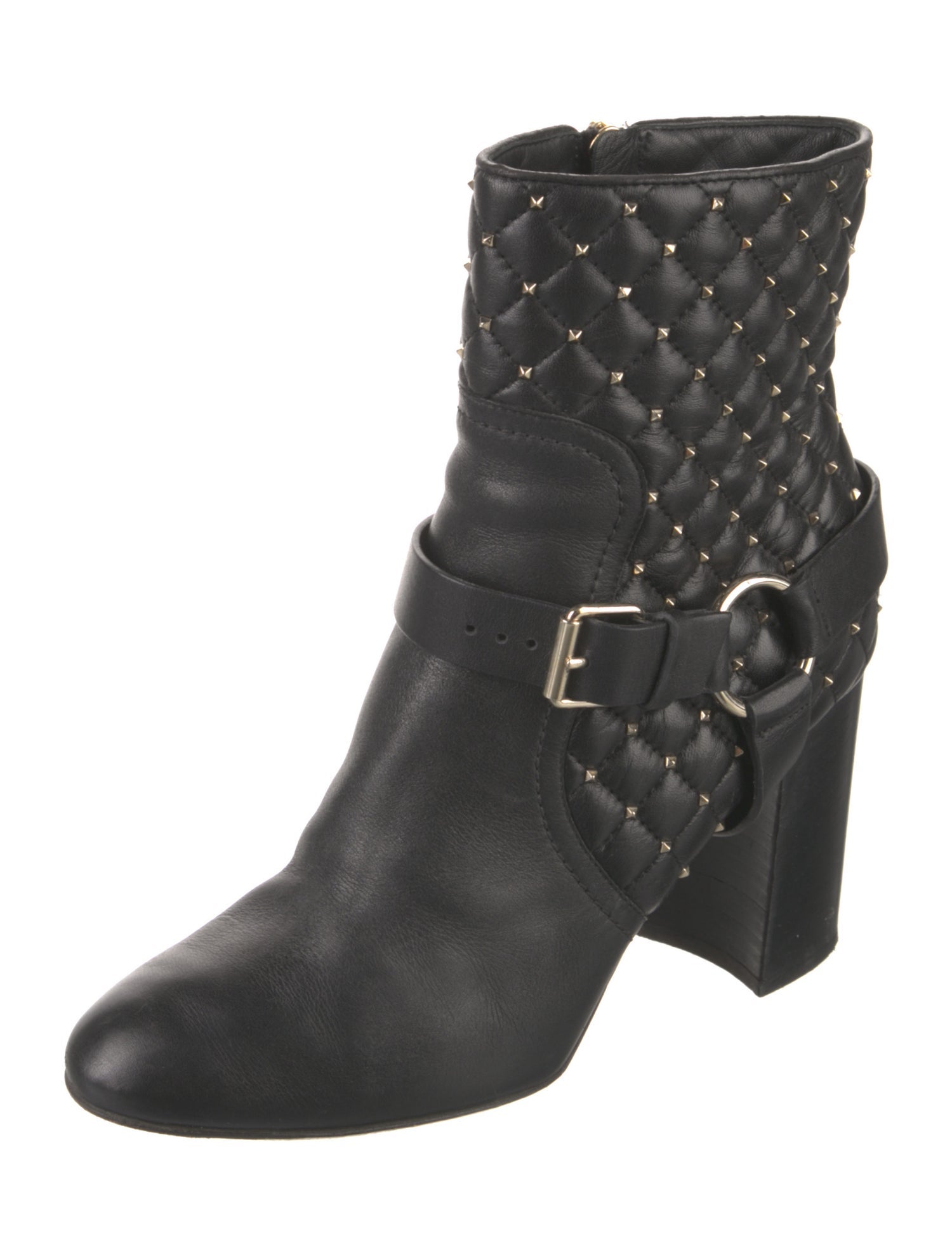Valentino Quilted Pattern Leather Boots