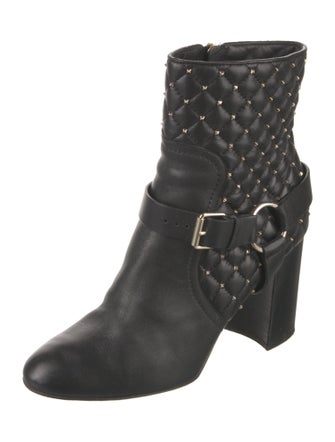 Valentino Quilted Pattern Leather Boots