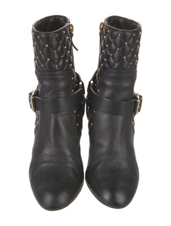 Valentino Quilted Pattern Leather Boots