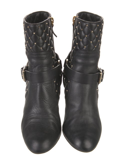 Valentino Quilted Pattern Leather Boots
