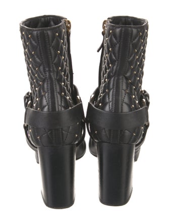 Valentino Quilted Pattern Leather Boots
