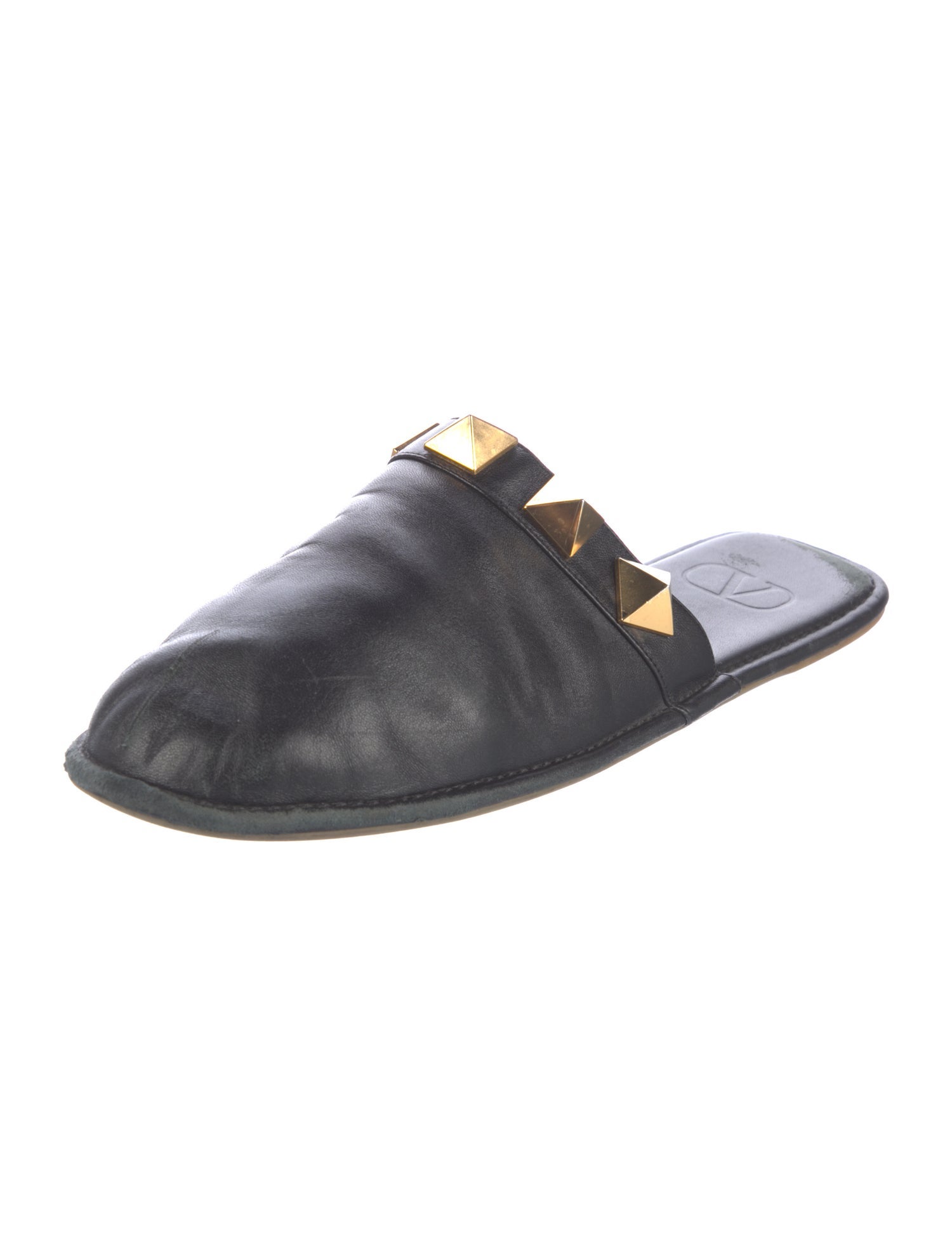 Valentino Rockstud Accents Leather Mules