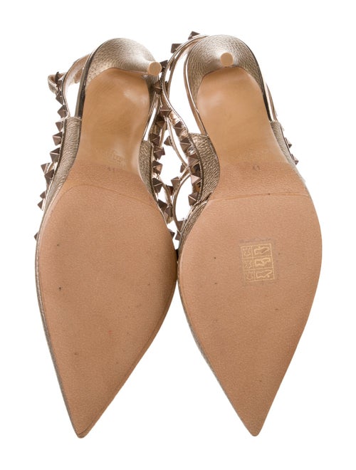 Valentino Rockstud Accents Leather T-Strap Pumps