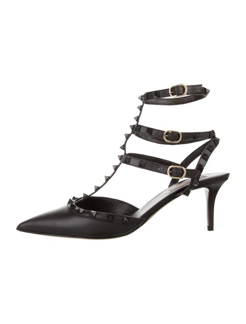 Valentino Rockstud Accents Leather T-Strap Pumps