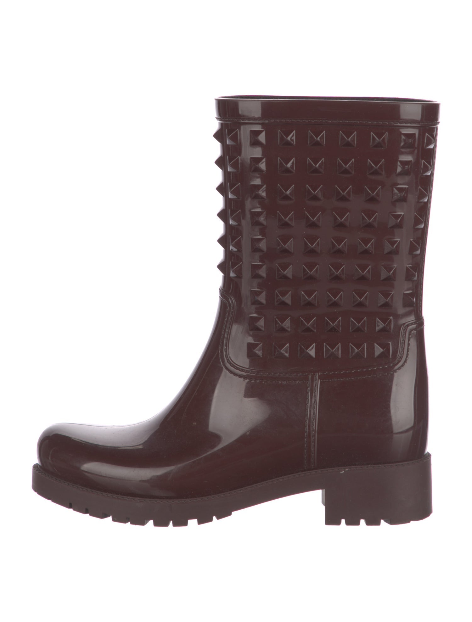 Valentino Rockstud Accents Rubber Rain Boots