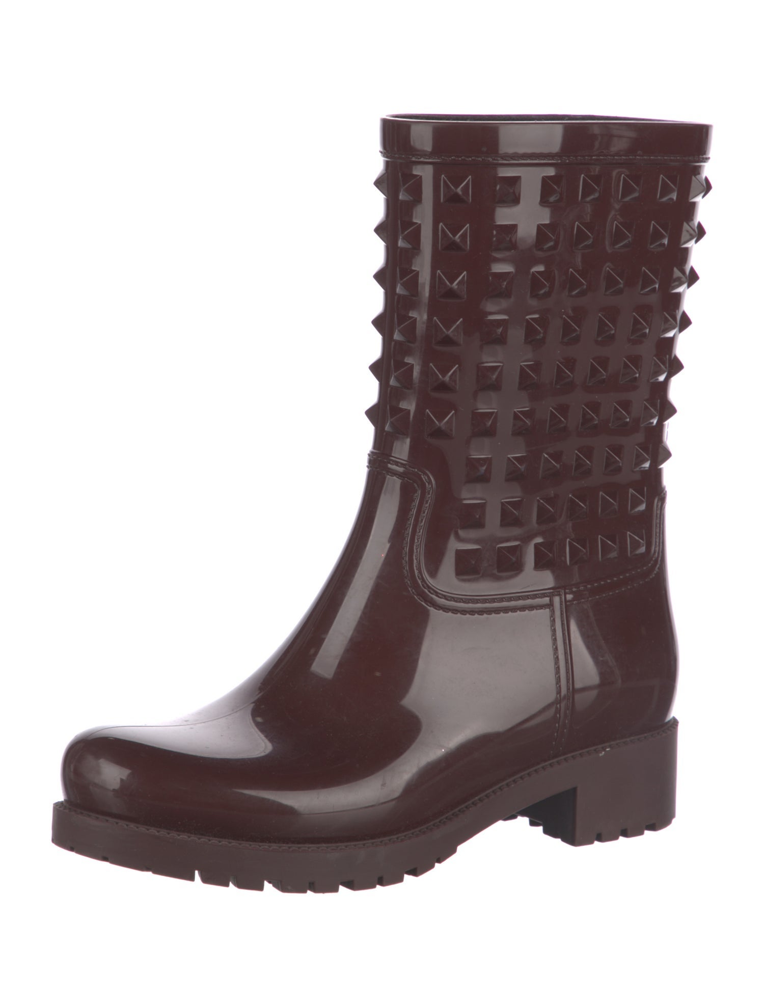 Valentino Rockstud Accents Rubber Rain Boots