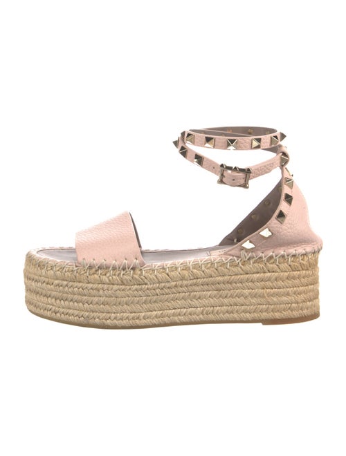 Valentino Rockstud Accents Leather Espadrilles