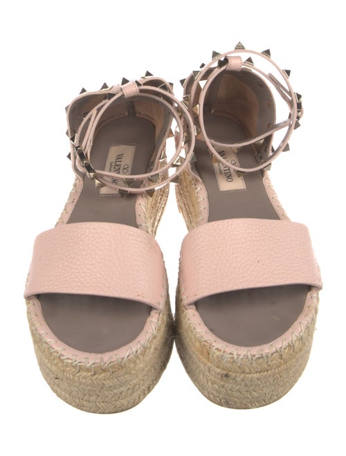 Valentino Rockstud Accents Leather Espadrilles