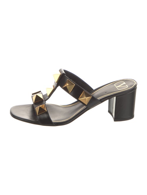 Valentino Rockstud Accents Leather Slides