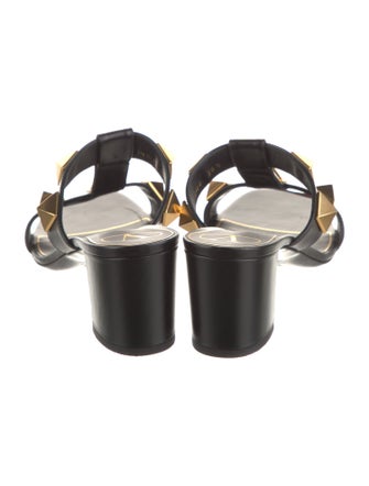 Valentino Rockstud Accents Leather Slides