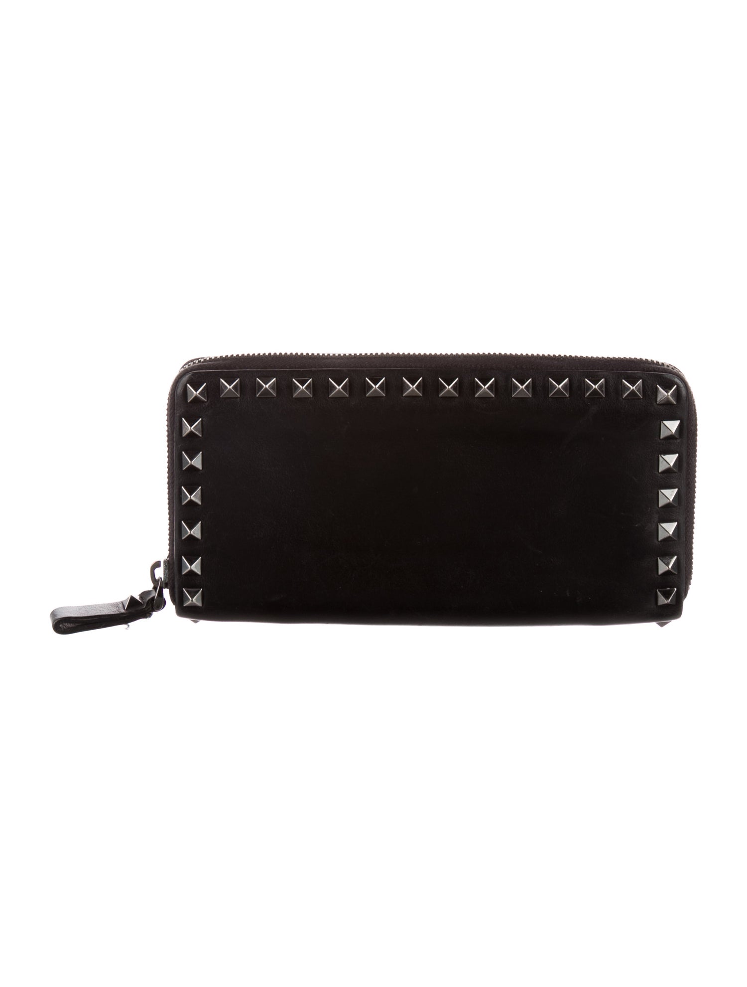 Valentino Rockstud Accents Leather Continental Wallet