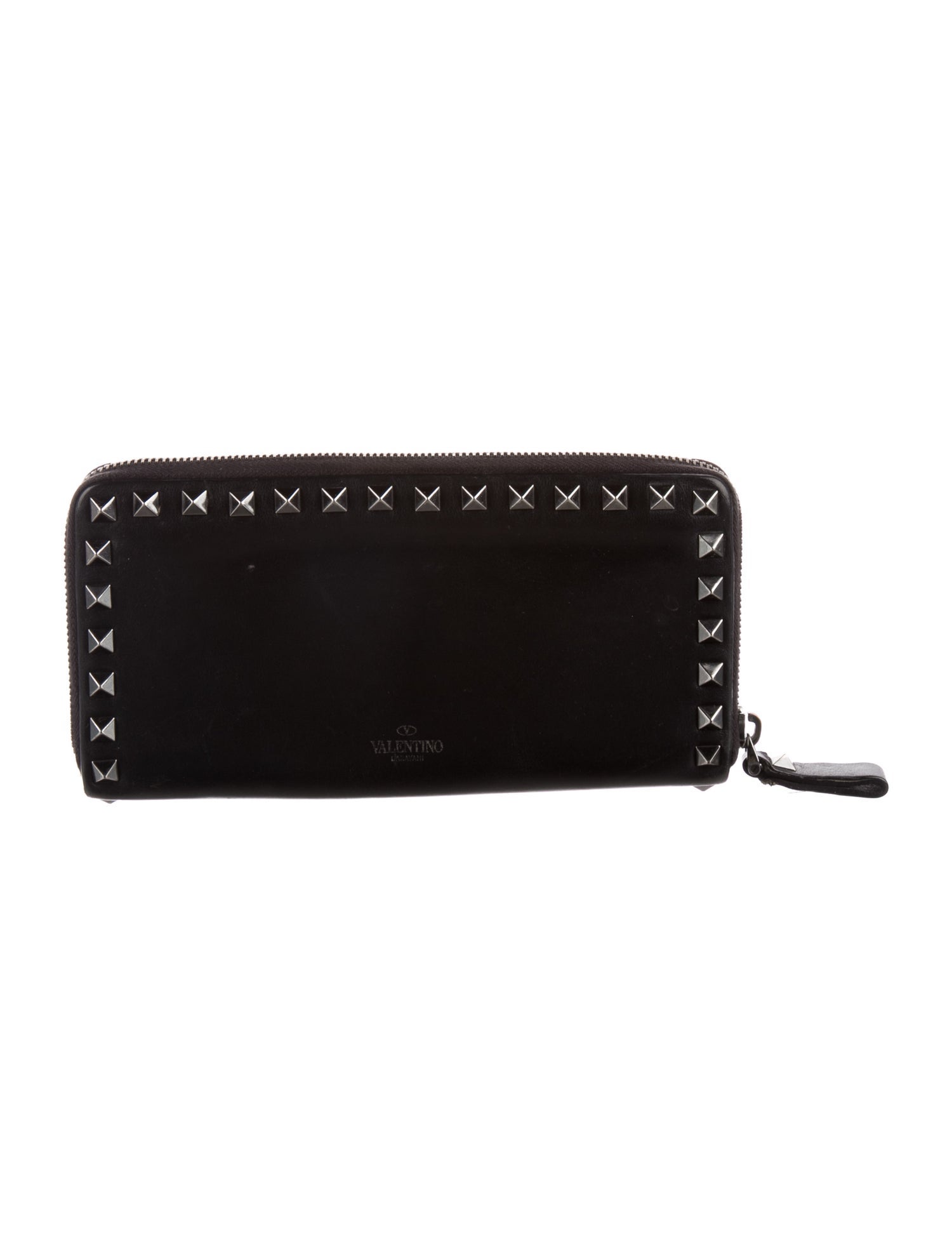 Valentino Rockstud Accents Leather Continental Wallet